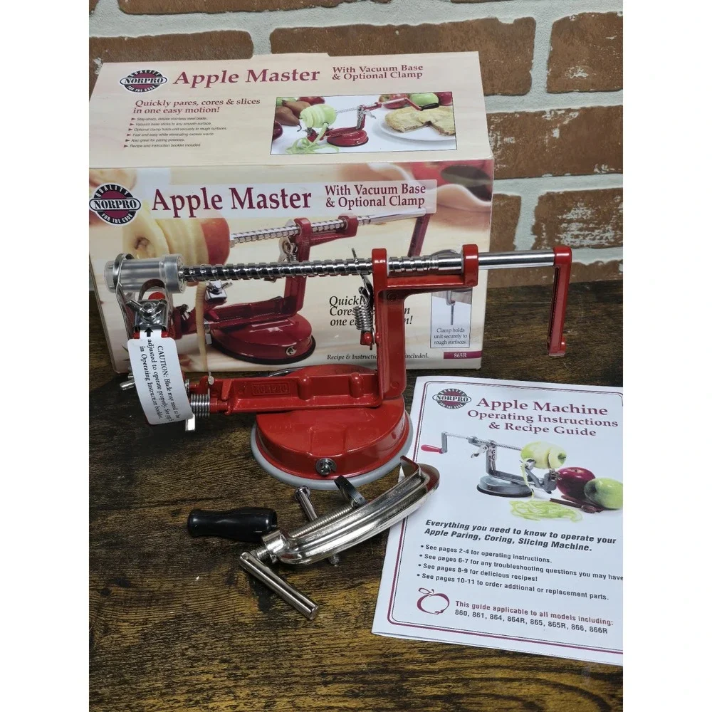 Norpro‎ Apple Master Peeler Parer Slicer & Corer w Blade 866R Vacuum Base